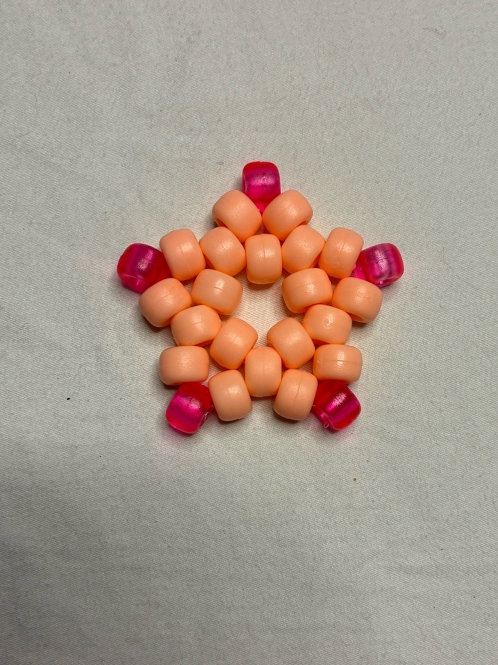 Peach And Hot Pink Kandi Star Pony Beads Trinket Handmade